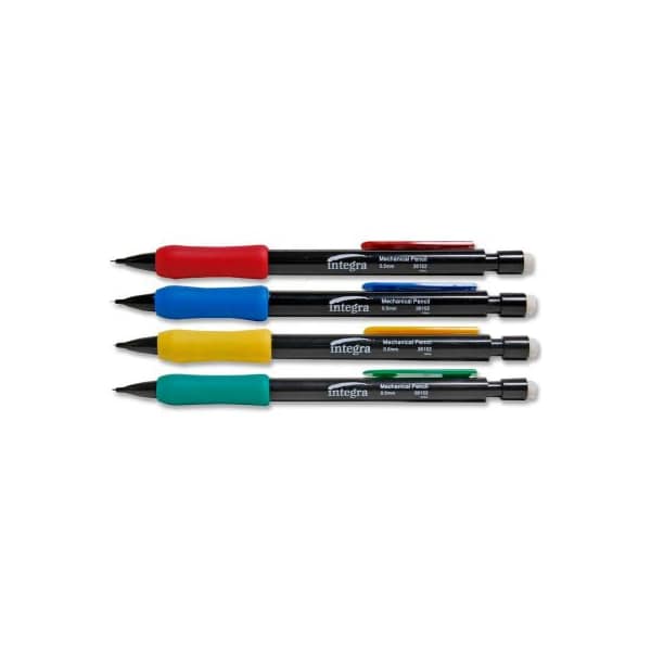 Integra Integra„¢ Grip Mechanical Pencil, Refillable, 0.5mm, Assorted